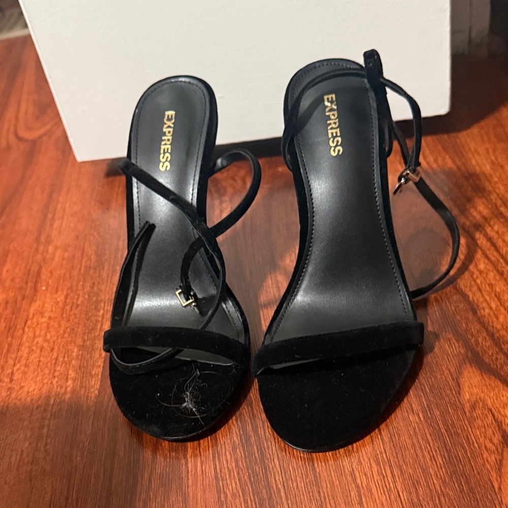 Express Black Strappy Heels for Women